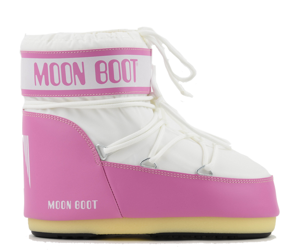 paul warmer MOONBOOT ICON LOW NYLON PINK WHITE