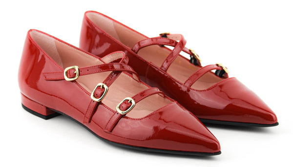 Paul Warmer PAUL WARMER STRAPPY BALLERINA RED