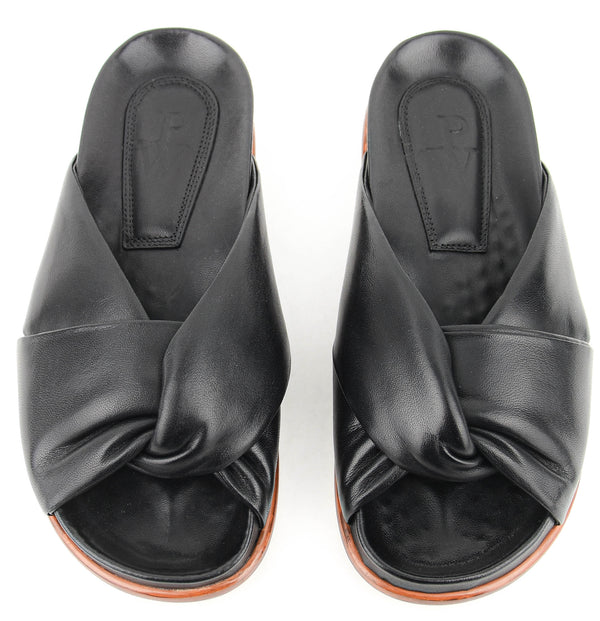 Paul Warmer PAUL WARMER TWISTED NAPPA SANDAL BLACK