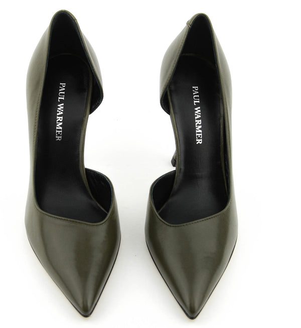 Paul Warmer PAULWARMER D'ORSAY PUMP GREEN LEATHER