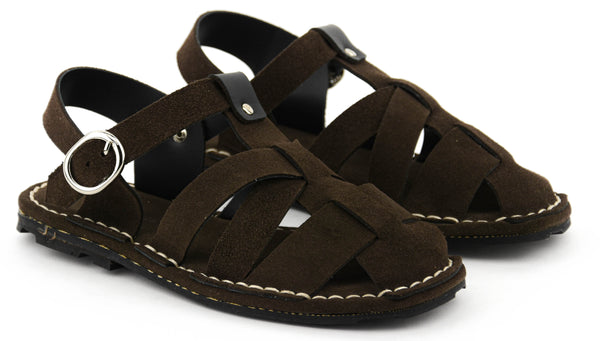 Paul Warmer PORT MENORCA AQUA SANDAL DARK BROWN
