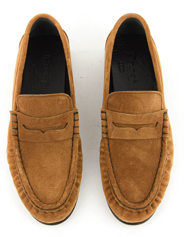 Paul Warmer POSA PENNY LOAFER WRINKLE COGNAC