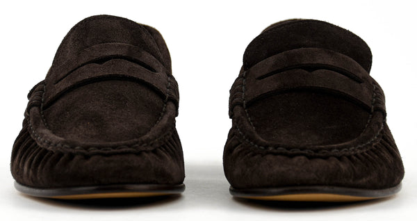 Paul Warmer POSA PENNY LOAFER WRINKLE DARK BROWN