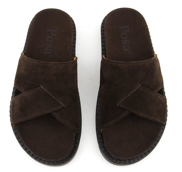 Paul Warmer POSA SEA SLIDE SUEDE DARK BROWN