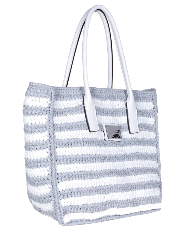 Paul Warmer ROBERTO FESTA RAFFIA BAG WHITE GREY