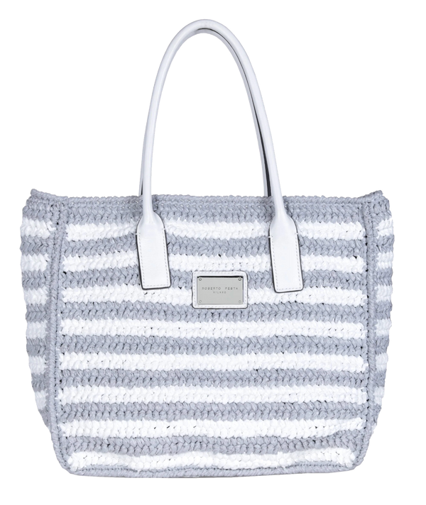paul warmer ROBERTO FESTA RAFFIA BAG WHITE GREY