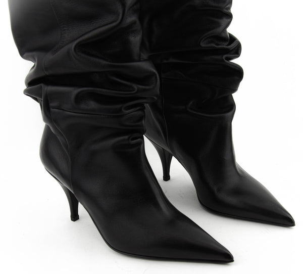 Paul Warmer STRATEGIA SLOUCHY OVERKNEE BOOTS BLACK