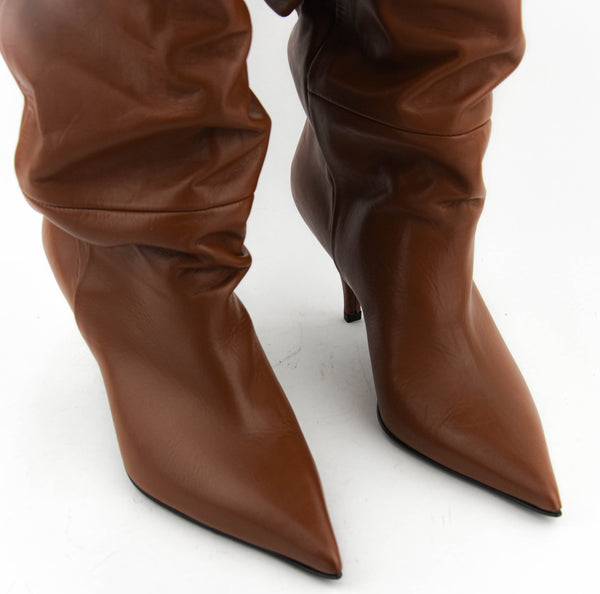 Paul Warmer STRATEGIA SLOUCHY OVERKNEE BOOTS TAN