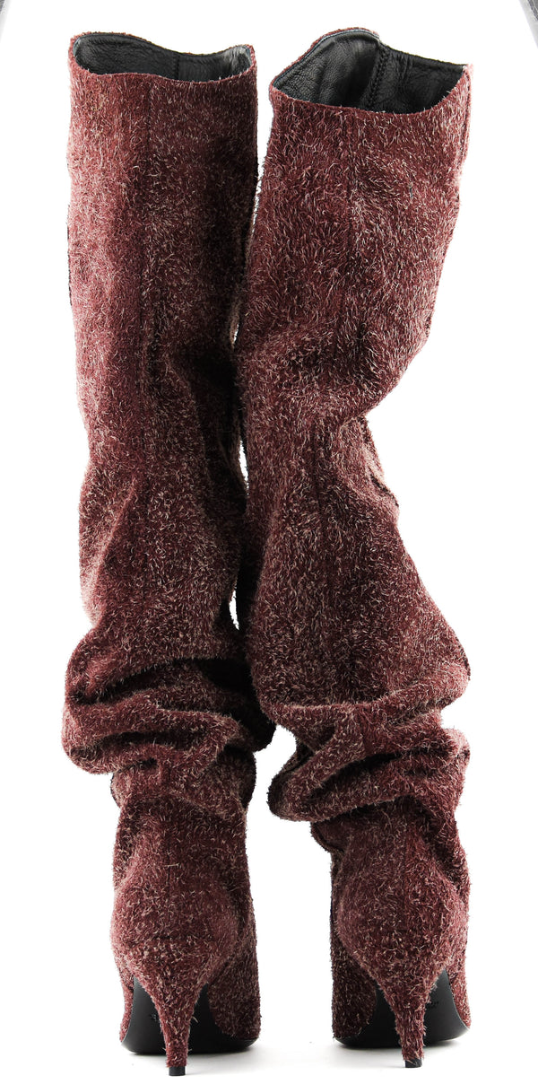 Paul Warmer STRATEGIA SLOUCHY SUEDE BOOT BORDEAUX