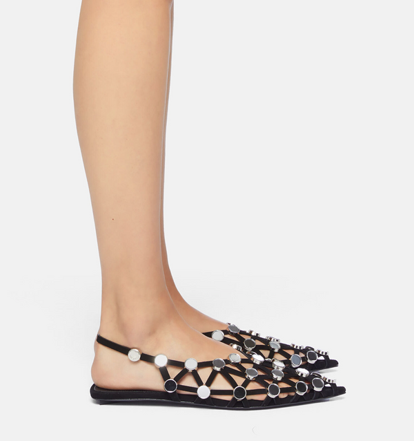 Paul Warmer THE ATTICO GRID BALLERINA BLACK