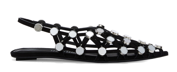 paul warmer THE ATTICO GRID BALLERINA BLACK