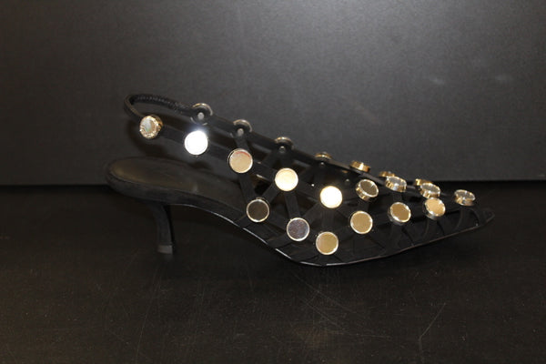 Paul Warmer THE ATTICO GRID SLINGBACK BLACK