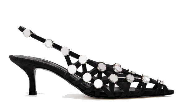 Paul Warmer THE ATTICO GRID SLINGBACK BLACK