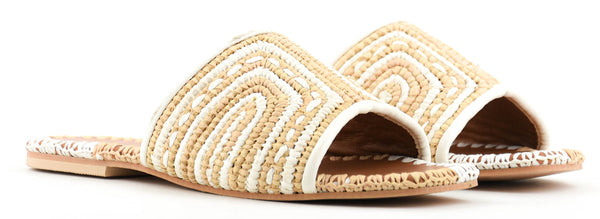 Paul Warmer TORAL BETTY RAFFIA SANDAL BEIGE WHIET