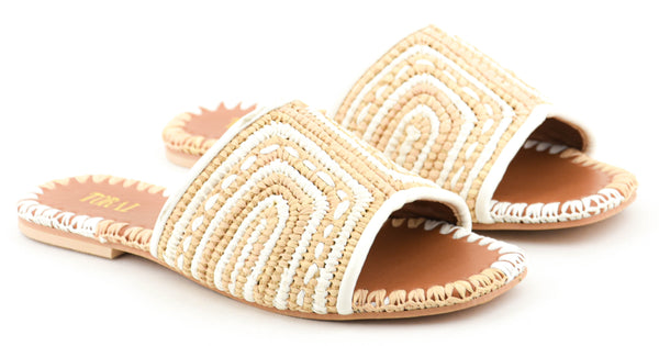 Paul Warmer TORAL BETTY RAFFIA SANDAL BEIGE WHIET