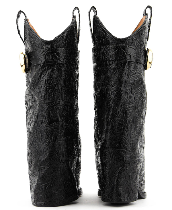 Paul Warmer TORAL FOLK LOW BOOT FLORAL BLACK