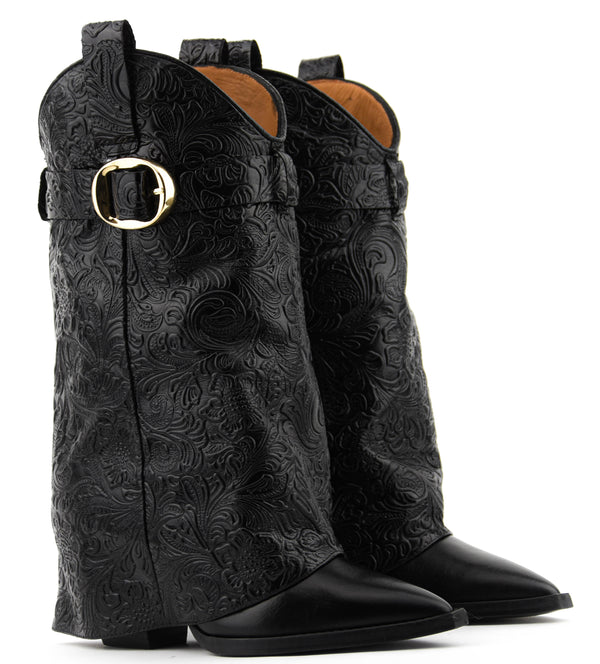 Paul Warmer TORAL FOLK LOW BOOT FLORAL BLACK