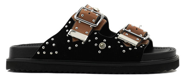 paul warmer TORAL MARTA BUCKLE SLIDE BLACK TAN