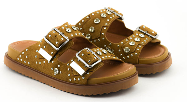 Paul Warmer TORAL MARTA BUCKLE SLIDE CAMEL