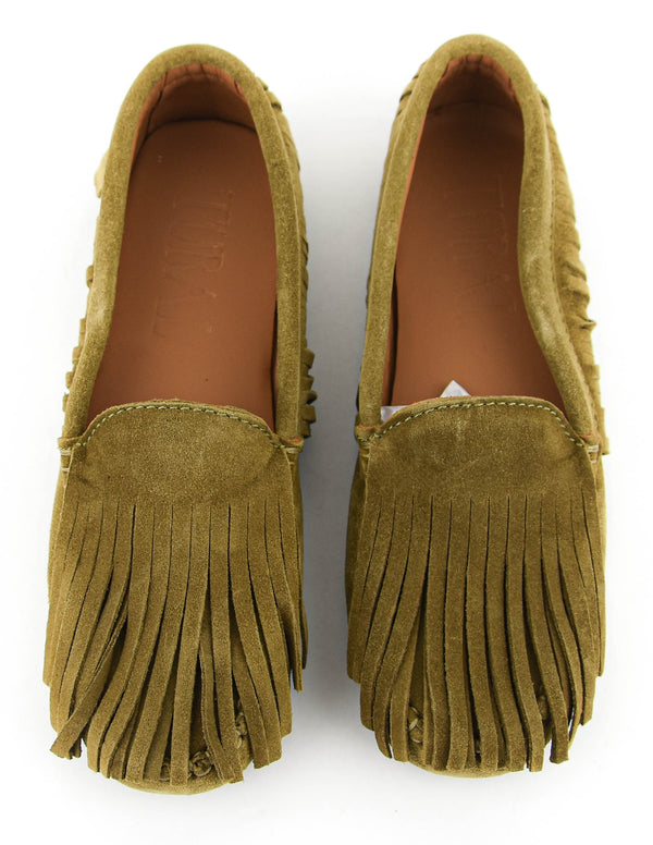 Paul Warmer TORAL OTOE MOCCASINE FRANGES KHAKI