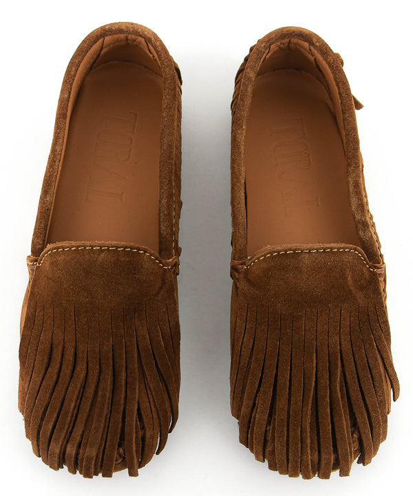Paul Warmer TORAL OTOE MOCCASINE FRANGES TABACCO