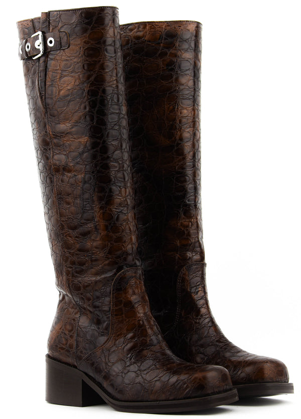 Paul Warmer TORAL RONNIE LONG BIKER CROCO BROWN