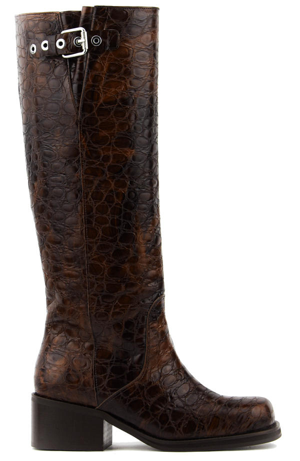 paul warmer TORAL RONNIE LONG BIKER CROCO BROWN