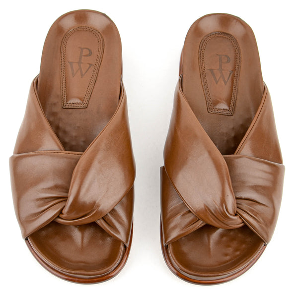 Paul Warmer PAUL WARMER TWISTED NAPPA SANDAL COGNAC