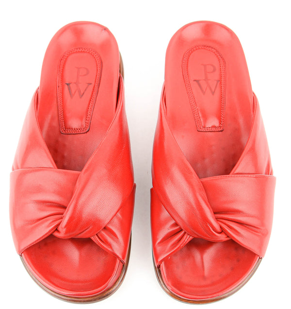 Paul Warmer PAUL WARMER TWISTED NAPPA SANDAL LIPSTICK