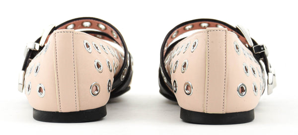 Paul Warmer PRETTY BALLERINA ELLA EYELET NUDE BLACK