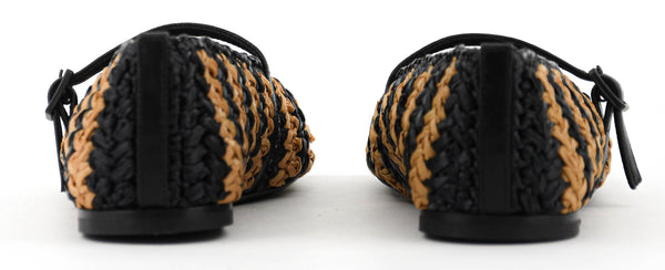 Paul Warmer ROBERTO FESTA LEROY BALLERINA RAFFIA BLACK / CAMEL