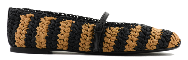 paul warmer ROBERTO FESTA LEROY BALLERINA RAFFIA BLACK / CAMEL