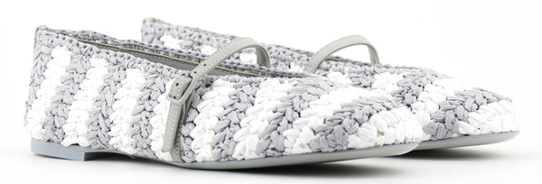 Paul Warmer ROBERTO FESTA LEROY BALLERINA RAFFIA WHITE GREY