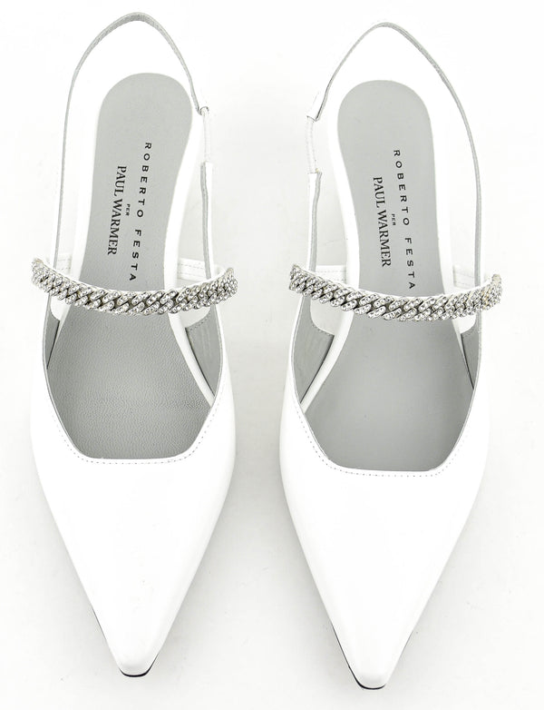 Paul Warmer ROBERTO FESTA MALLORY PUMP SLINGBACK WHITE
