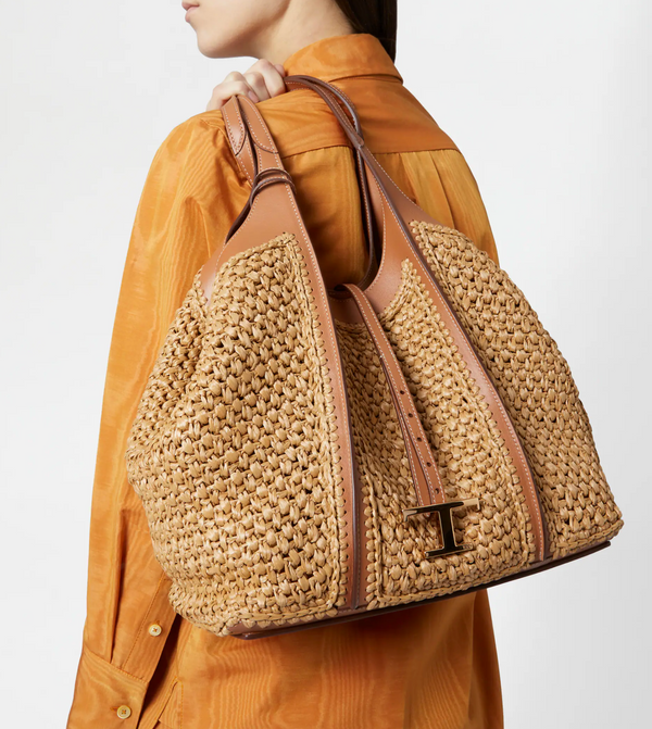 Paul Warmer TODS T TIMELESS SHOPPER RAFFIA NATUREL MEDIUM