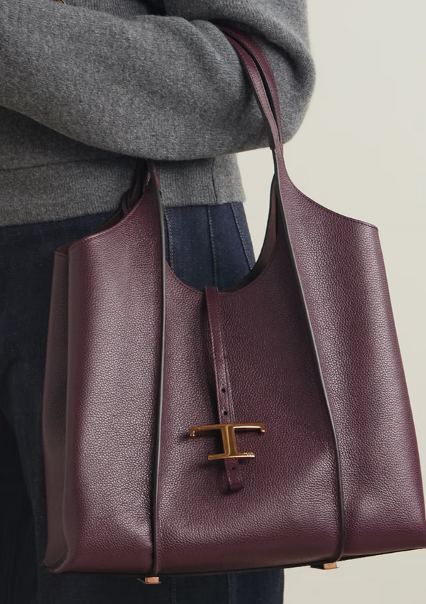 Paul Warmer TODS T TIMELESS SHOPPING BAG BORDEAUX MEDIUM