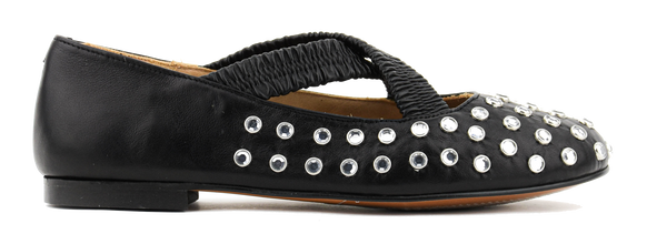 paul warmer TORAL SILVIE CRYSTALS CRISS CROSS BALLERINA BLACK