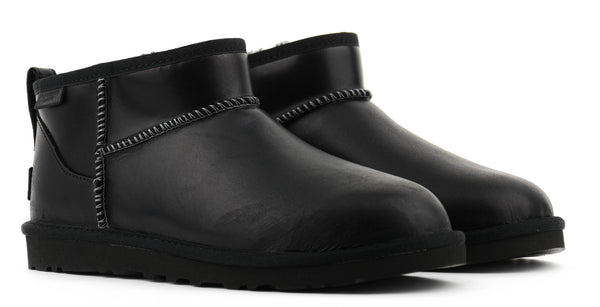 Paul Warmer UGG CLASSIC ULTRA MINI LEATHER REGEN BLACK