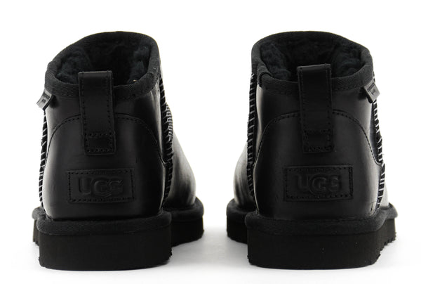 Paul Warmer UGG CLASSIC ULTRA MINI LEATHER REGEN BLACK