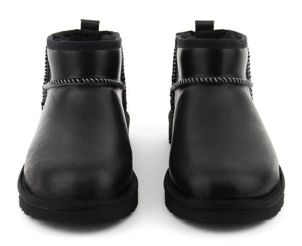 Paul Warmer UGG CLASSIC ULTRA MINI LEATHER REGEN BLACK