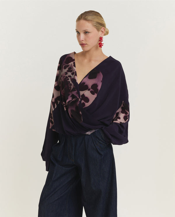 pauw Gedrapeerde Top - Paars