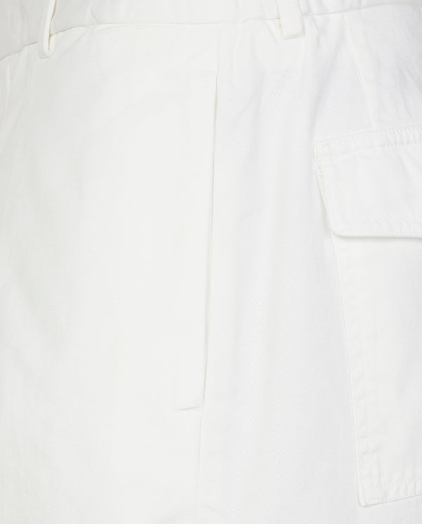 Pauw Geplooide Katoenen Shorts - Wit