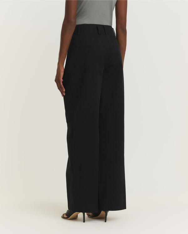 Pauw Geplooide Wijde Broek - Zwart