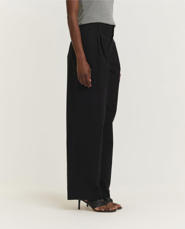 pauw Geplooide Wijde Broek - Zwart