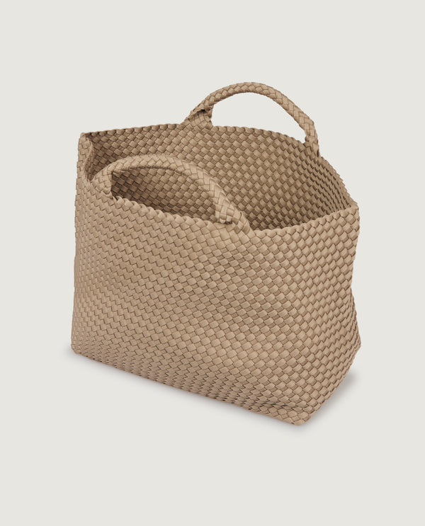 Pauw Grote Geweven Shopper - Lichtbruin