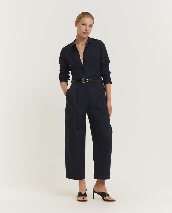 Pauw Habotai Zijden Bercy Blouse - Donkerblauw