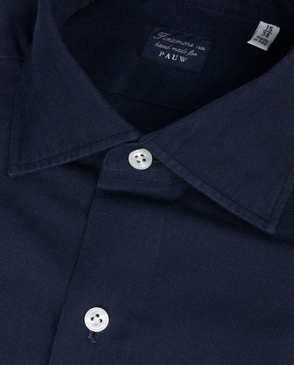 pauw Katoen Linnen Shirt - Donkerblauw