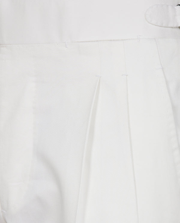 pauw Katoenen Bandplooi Broek - Wit