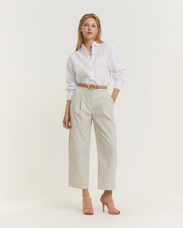 Pauw Katoenen Bloem Blouse - Wit