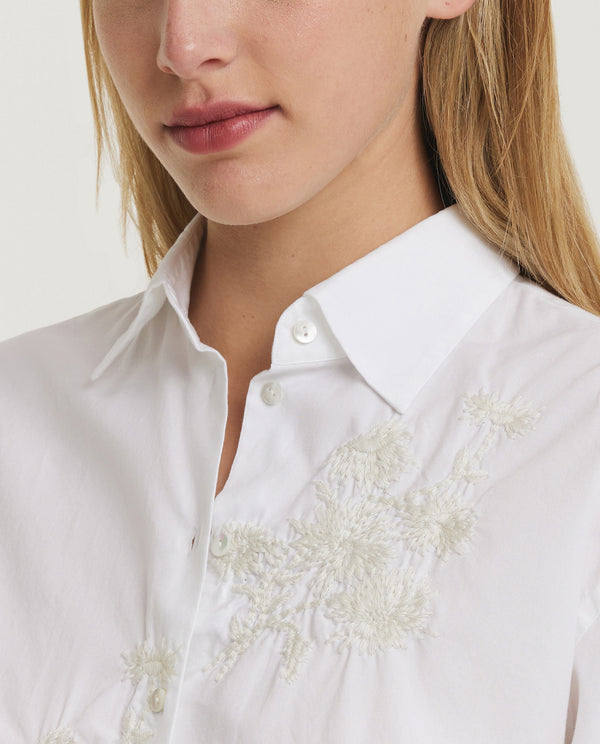 pauw Katoenen Bloem Blouse - Wit